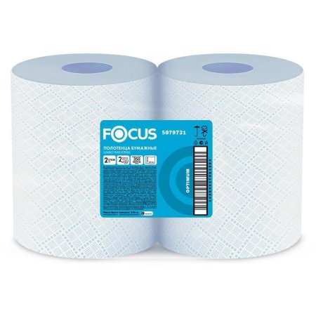 Протирочная бумага Focus Jumbo 5079731 W1/W2 белая (2 рулона по 350  метров)
