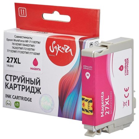 Картридж струйный Sakura C13T27134022 (27XL Magenta) для Epson пурпурный  совместимый повышенной емкости