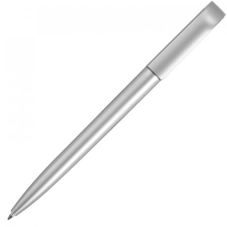 Ручка шариковая одноразовая автоматическая Миллениум синяя (серебристый корпус, толщина линии 0.7 мм)