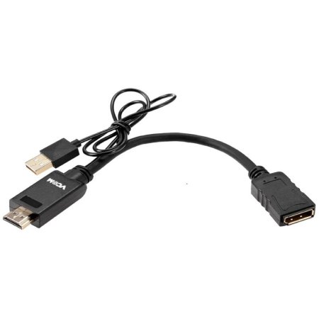 Кабель Vcom HDMI - USB - Displayport (гнездо) 0.15 метра (CG599E-0.15M)