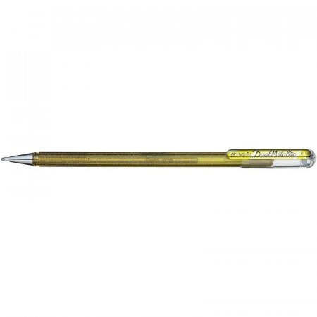Ручка гелевая Pentel Hibrid Dual Metallic 0.55 мм хамелеон золото