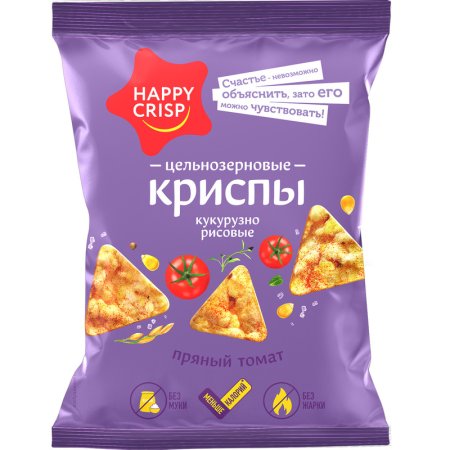 Чипсы Happy Corn со вкусом пряного томата 50 г (18 штук в упаковке)