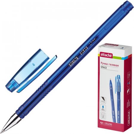 Ручка гелевая Attache Space синяя (толщина линии 0,5 мм)