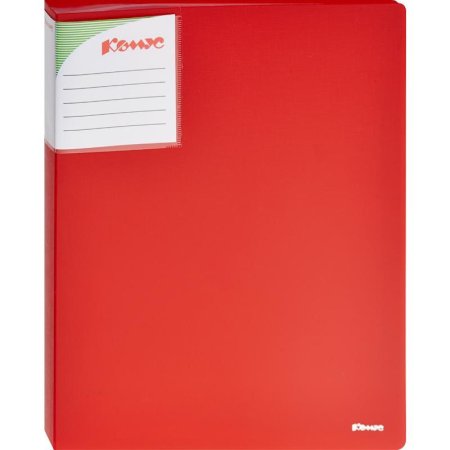 Папка файловая на 40 файлов Комус Шелк A4 25 мм красная (толщина обложки 0.7 мм)