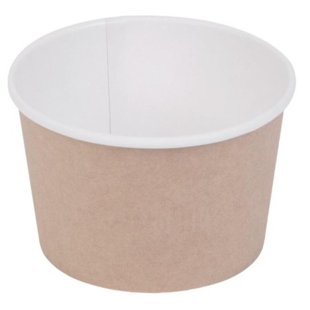 Бумажный контейнер без крышки OSQgroup Round Bowl 300 мл коричневый  (100х100х65 мм, 375 штук в упаковке)