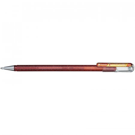 Ручка гелевая Pentel Hibrid Dual Metallic 0.55 мм хамелеон оранжевый/желтый