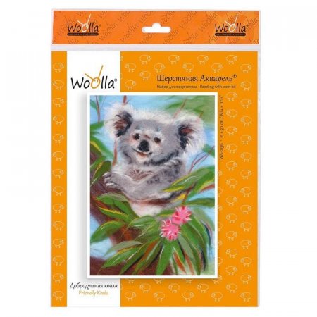 Набор для валяния картины Woolla Шерстяной креатив Добродушная коала