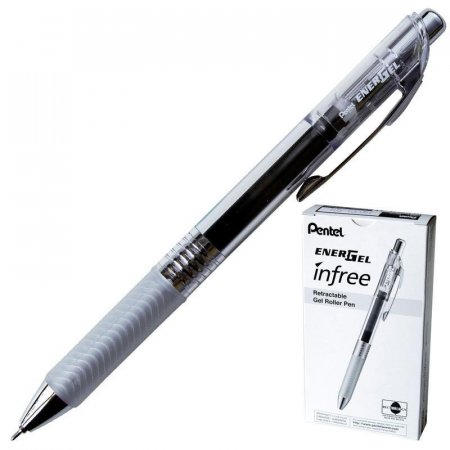 Ручка гелевая автоматическая Pentel Energel Infree черная (толщина линии 0.25 мм)