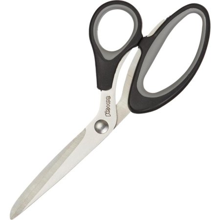 Ножницы 212 мм Комус с пластиковыми прорезиненными анатомическими  ручками черного/серого цвета