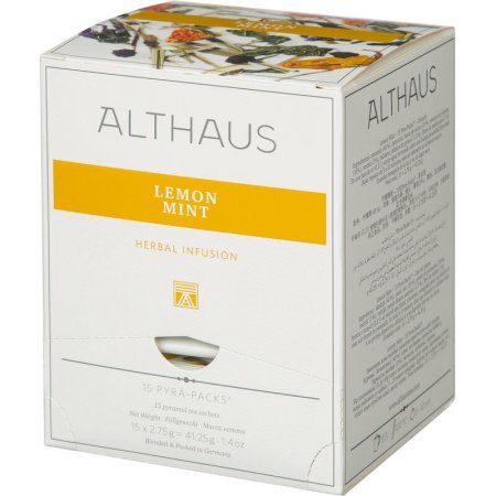 Чай Althaus Lemon Mint травяной 15 пакетиков-пирамидок