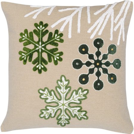 Подушка декоративная Tkano New Year Essential Snow flakes 45х45 см  хлопок разноцветная (TK23-CU0016)