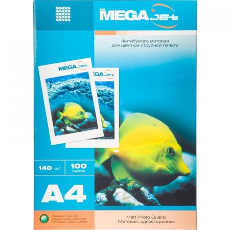 Фотобумага для цветной струйной печати ProMEGA jet односторонняя  (матовая, А4, 140 г/кв.м, 100 листов)