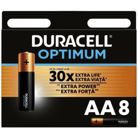 Батарейки AA пальчиковые Duracell Optimum (8 штук в упаковке)