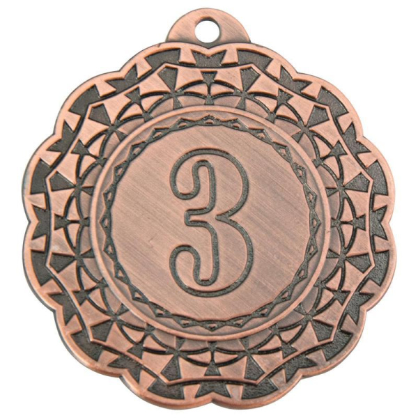 Медаль призовая 3 место 42 мм бронзовая