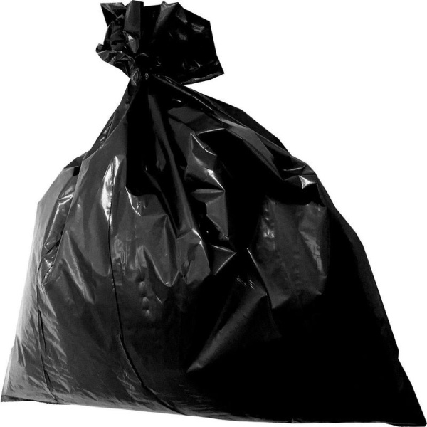 Мешки для мусора на 120 литров Luscan черные (ПВД, 80 мкм, в рулоне 10  штук, 70x110 см)