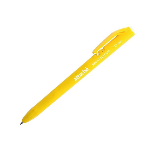 Ручка шариковая автоматическая Attache Bright Colors синяя (желтый  корпус, толщина линии 0.5 мм)