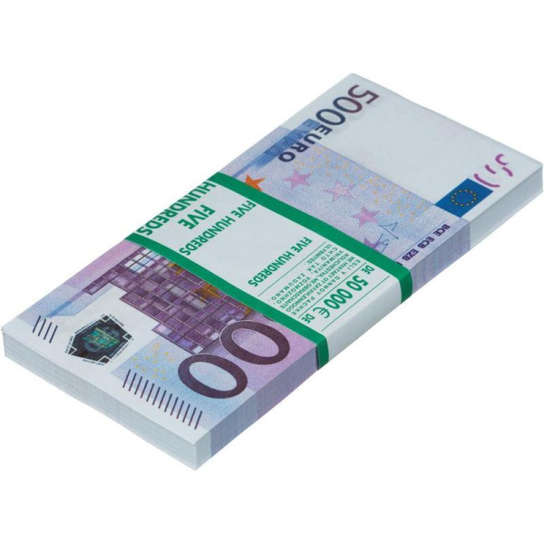 Деньги сувенирные Забавная Пачка 500 евро (2 штуки)