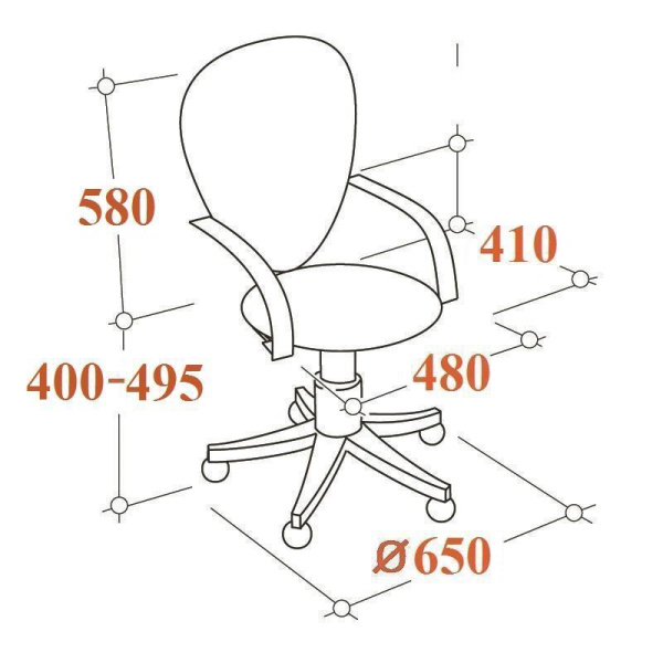 Кресло офисное Easy Chair 224 бежевое (искусственная кожа, металл)