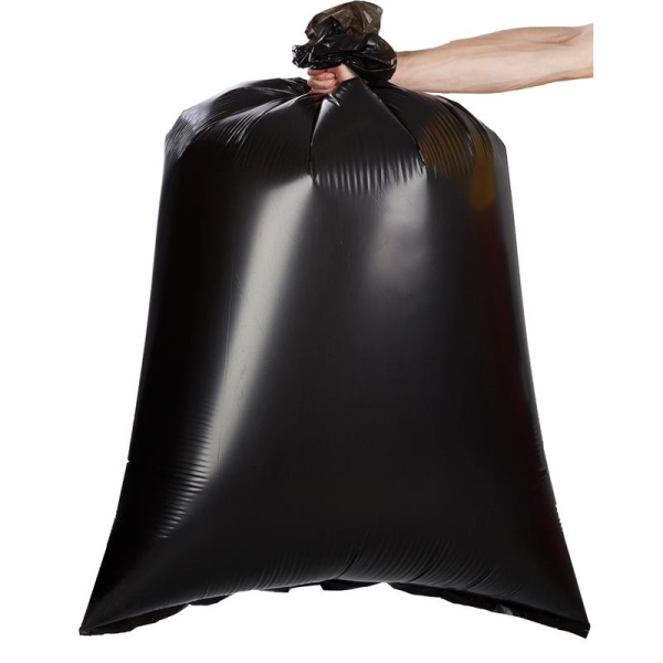 Мешки для мусора на 240 литров черные (50 мкм, в рулоне 50 штук, 90х140 см)