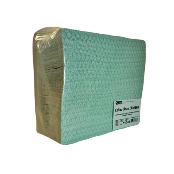 Нетканый протирочный материал Celina clean CLNG60 зеленый (150 листов в  упаковке)