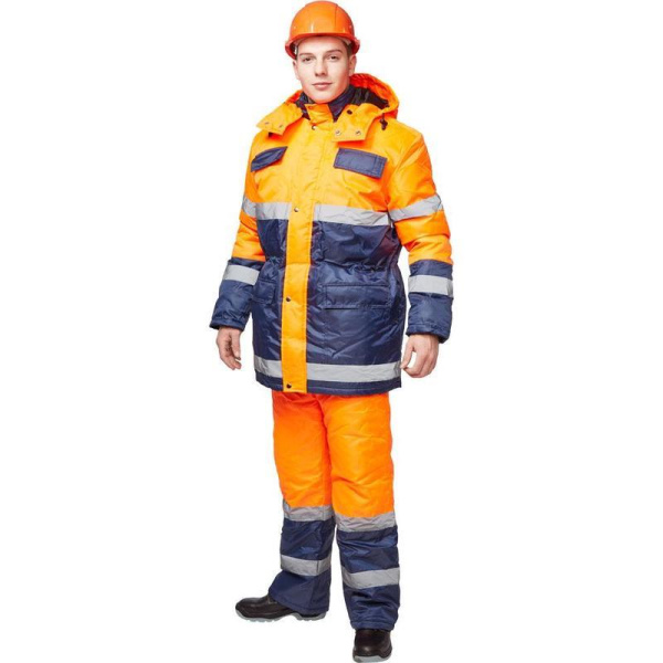 Костюм рабочий зимний мужской Спектр-2-КПК с СОП куртка и полукомбинезон  (размер 48-50, рост 170-176)