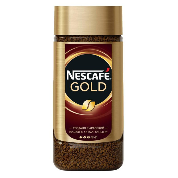 Кофе растворимый Nescafe Gold 190 г (стекло)