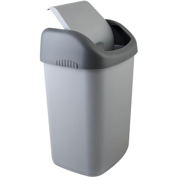 Контейнер для мусора с качающейся крышкой Полимербыт 14 л пластик  (27.4х22.6х42 см)