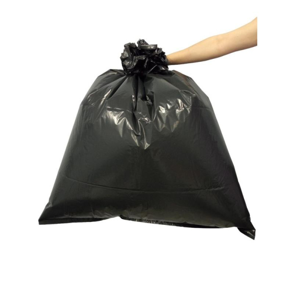 Мешки для мусора на 240 л Элементари черные (ПВД, 80 мкм, 50 штук в  упаковке)