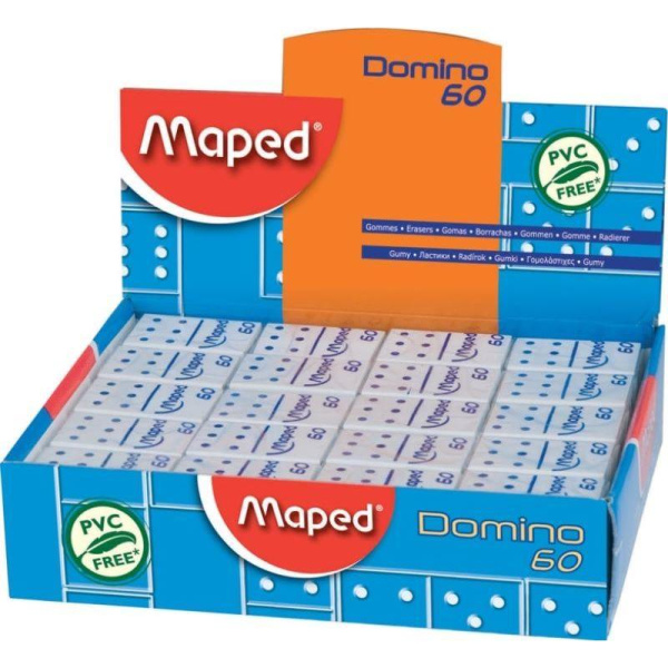 Ластик Maped Domino 60 полимерный прямоугольный 32х22х8.8 мм (511260)