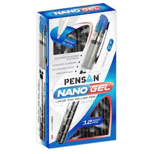 Ручка гелевая Pensan Nano Gel синяя (толщина линии 0.7 мм)