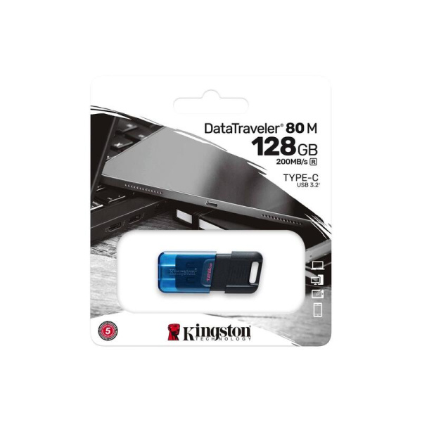 Флешка USB 3.0 128 ГБ Kingston Datatraveler 80M (DT80M/128GB)