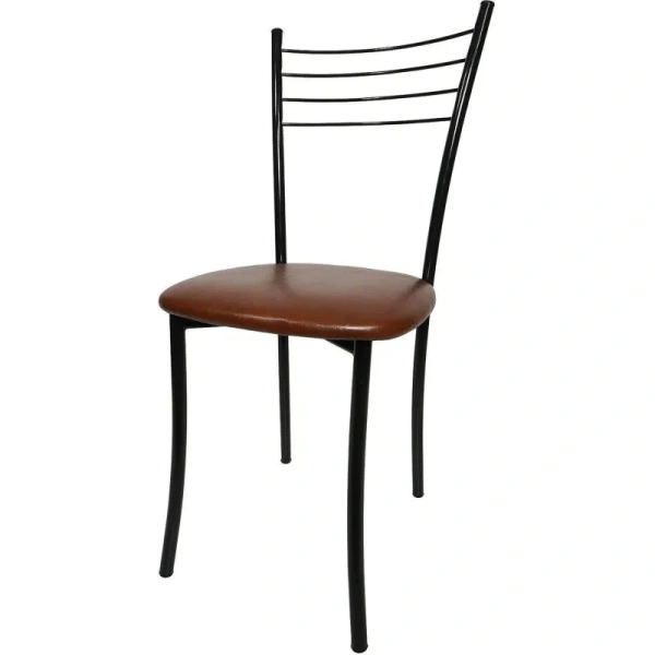 Стул обеденный Бистро lite коричневый мерц/черный глянец (искусственная  кожа, сталь) Стул обеденный Бистро lite коричневый мерц/черный глянец (искусственная  кожа, сталь)
