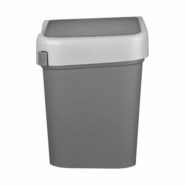 Контейнер для мусора Econova Smart Bin 10 л пластик серый  (19.8x24.5x34.5 см)