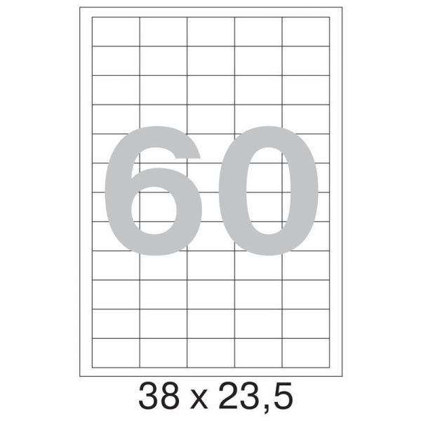 Этикетки самоклеящиеся Promega label 38х23.5 мм 60 штук на листе белые  полуглянец (25 листов в упаковке)
