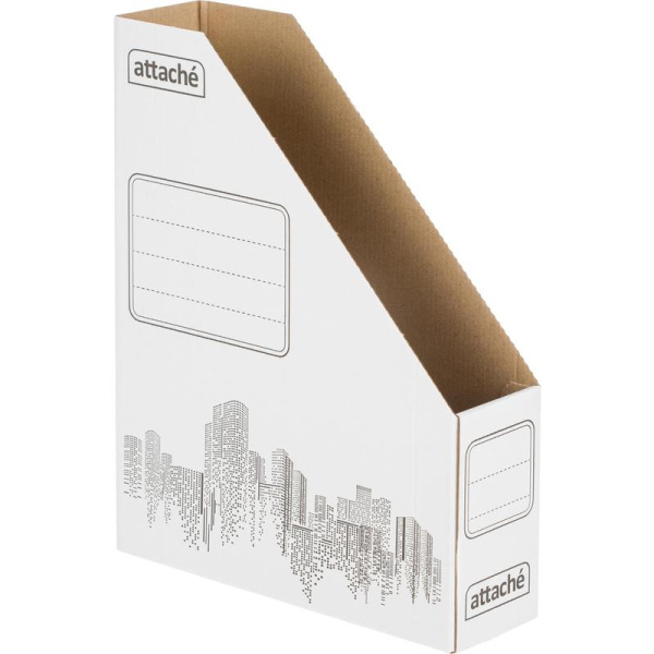 Лоток вертикальный для бумаг 75 мм Attache картонный белый (2 штуки в  упаковке)