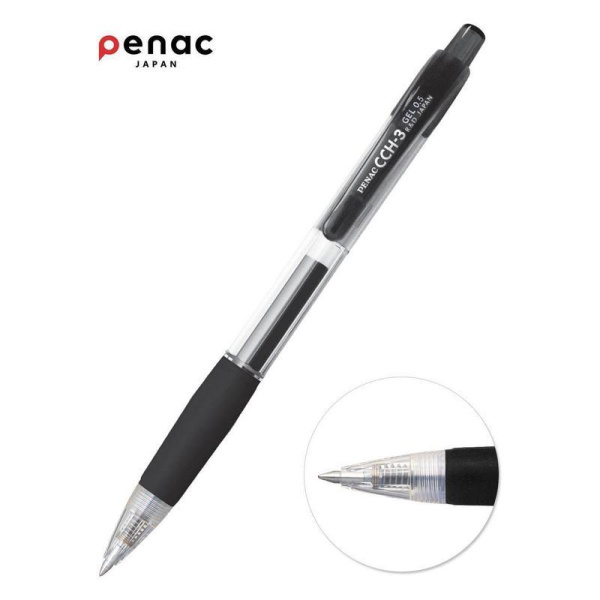 Ручка гелевая автоматическая Penac CCH-3 Gel черная (толщина линии 0.3  мм)