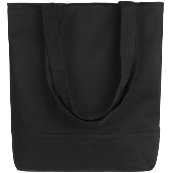 Сумка для покупок Shopaholic Zip хлопок черная (44x40x14 см)
