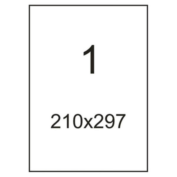 Этикетки самоклеящиеся ProMega Label белые 210х297 мм (1 штука на листе А4, 100 листов в упаковке)
