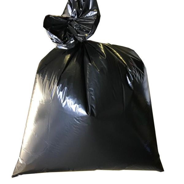 Мешки для мусора на 200 л Luscan черные (ПВД, 40 мкм, в пачке 50 шт,  90х130 см)