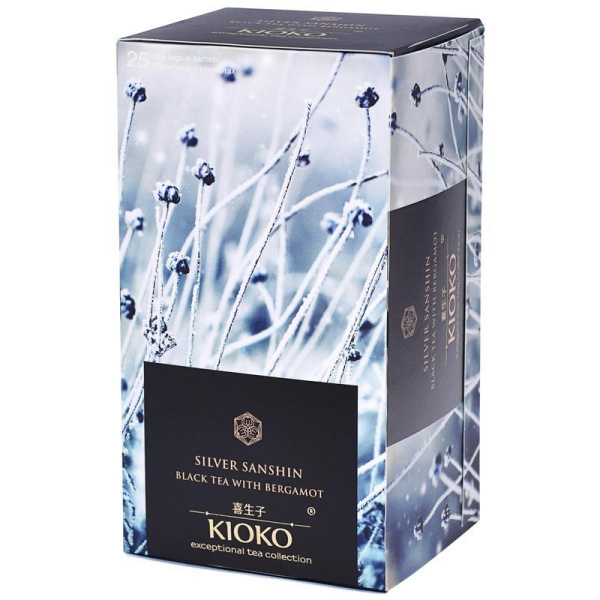 Чай Kioko Silver Sanshin черный с бергамотом 25 пакетиков