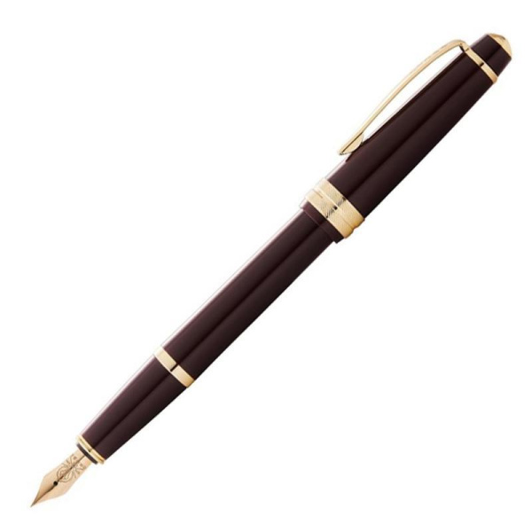 Ручка перьевая Cross Bailey Light Polished Burgundy Resin&Gold цвет чернил черный цвет корпуса красный (артикул производителя AT0746-11MF)