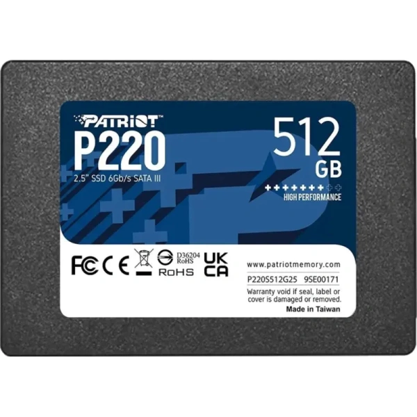 SSD накопитель Patriot Memory P220S512G25 512 ГБ SSD накопитель Patriot Memory P220S512G25 512 ГБ