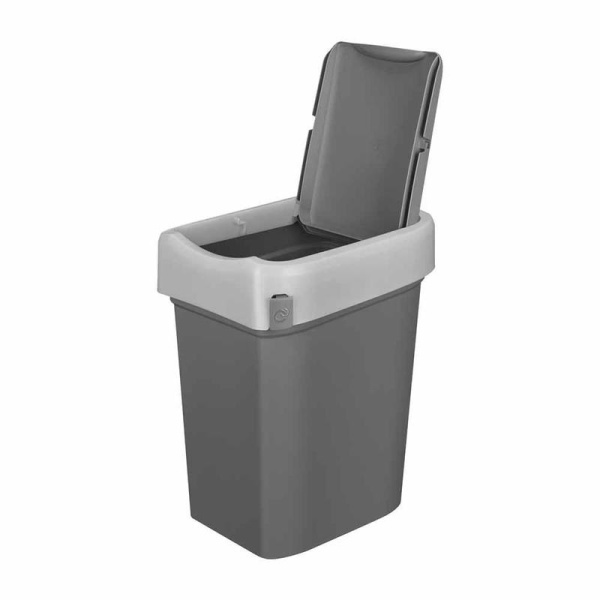 Контейнер для мусора Econova Smart Bin 10 л пластик серый  (19.8x24.5x34.5 см)