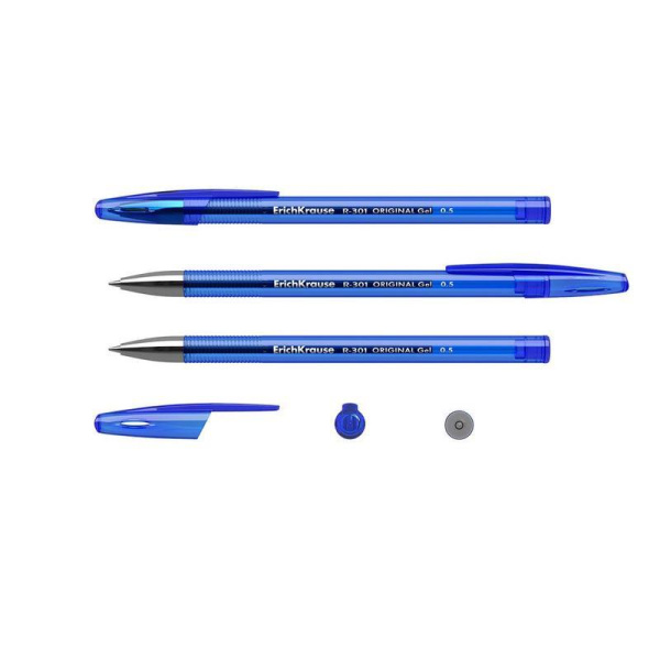 Ручка гелевая неавтоматическая ErichKrause R-301 Original Gel Stick  синяя (толщина линии 0.4 мм)