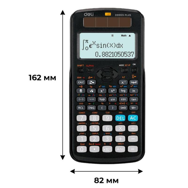 Калькулятор научный Deli ED991ES 12-разрядный 417 функций черный  162x82x18 мм