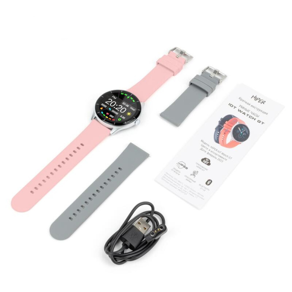 Смарт-часы Hiper Iot Watch GT серебристые (IOT WATCH GT ROSE)