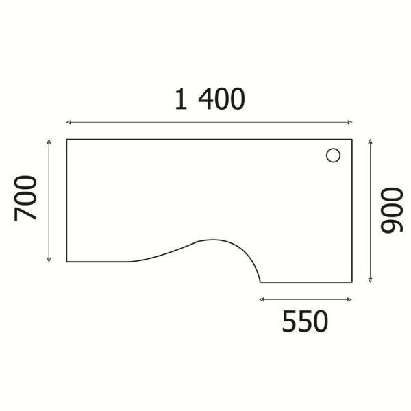 Стол эргономичный Vita левый (дуб сонома, 1400х900х750 мм)