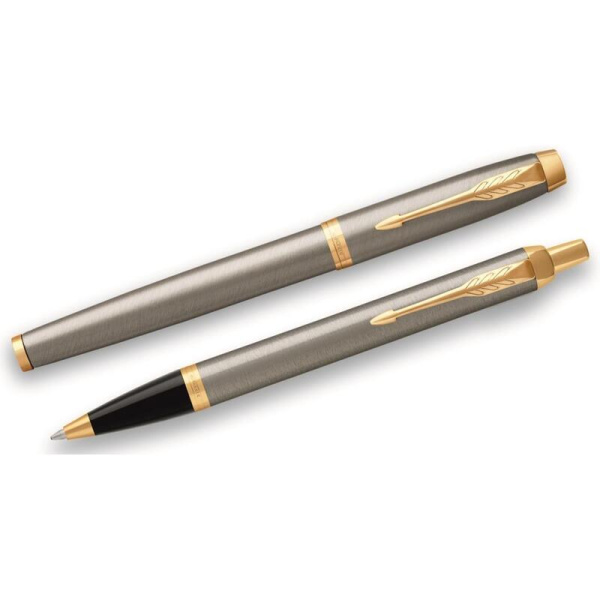 Набор пишущих принадлежностей Parker IM Brushed Metal GT (шариковая  ручка, роллер, артикул производителя 2093217) Набор пишущих принадлежностей Parker IM Brushed Metal GT (шариковая  ручка, роллер, артикул производителя 2093217)
