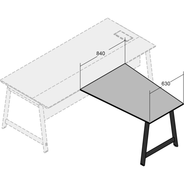 Брифинг-приставка для переговорного стола Avizo 145B001 (дуб  парма/графит, 1200х840х750 мм)