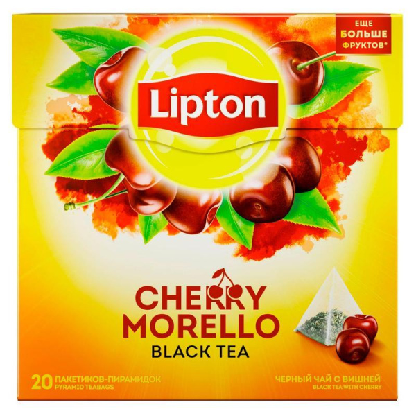 Чай Lipton Cherry Morello черный с вишней 20 пакетиков